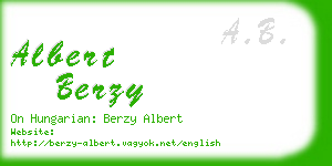 albert berzy business card